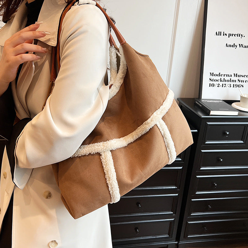 Wholesale of Large Capacity Suede PU Tote Bags
